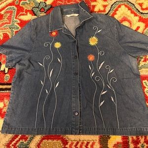 vintage denim short sleeve jacket